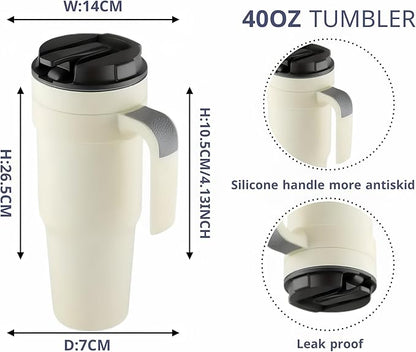 Stainless Steel Coffee Mug with Handle for Hot and Cold Drinks, Travel Mug