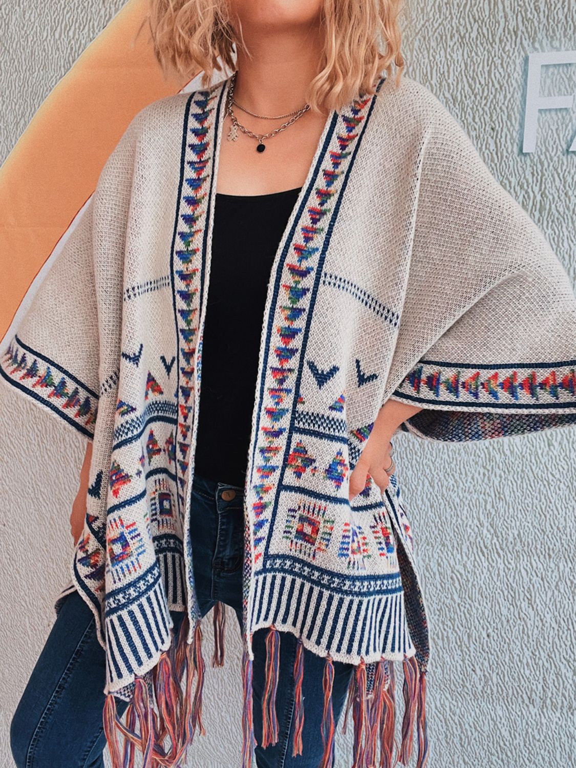 Fringe Open Front Cardigan