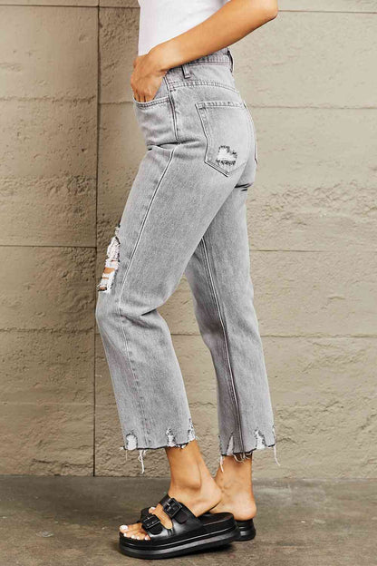 BAYEAS High Waisted Cropped Mom Jeans