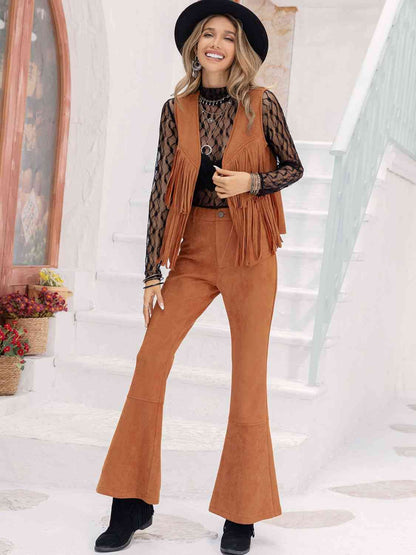 Fringe Vest and Flare Pants Set