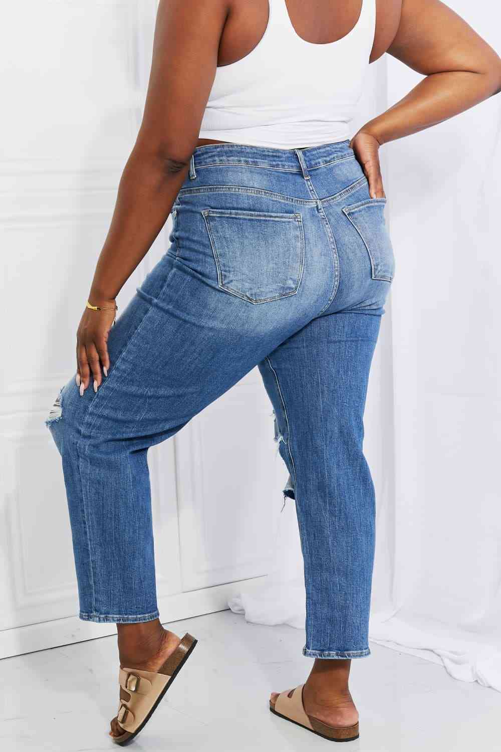 RISEN Full Size Emily High Rise Relaxed Jeans