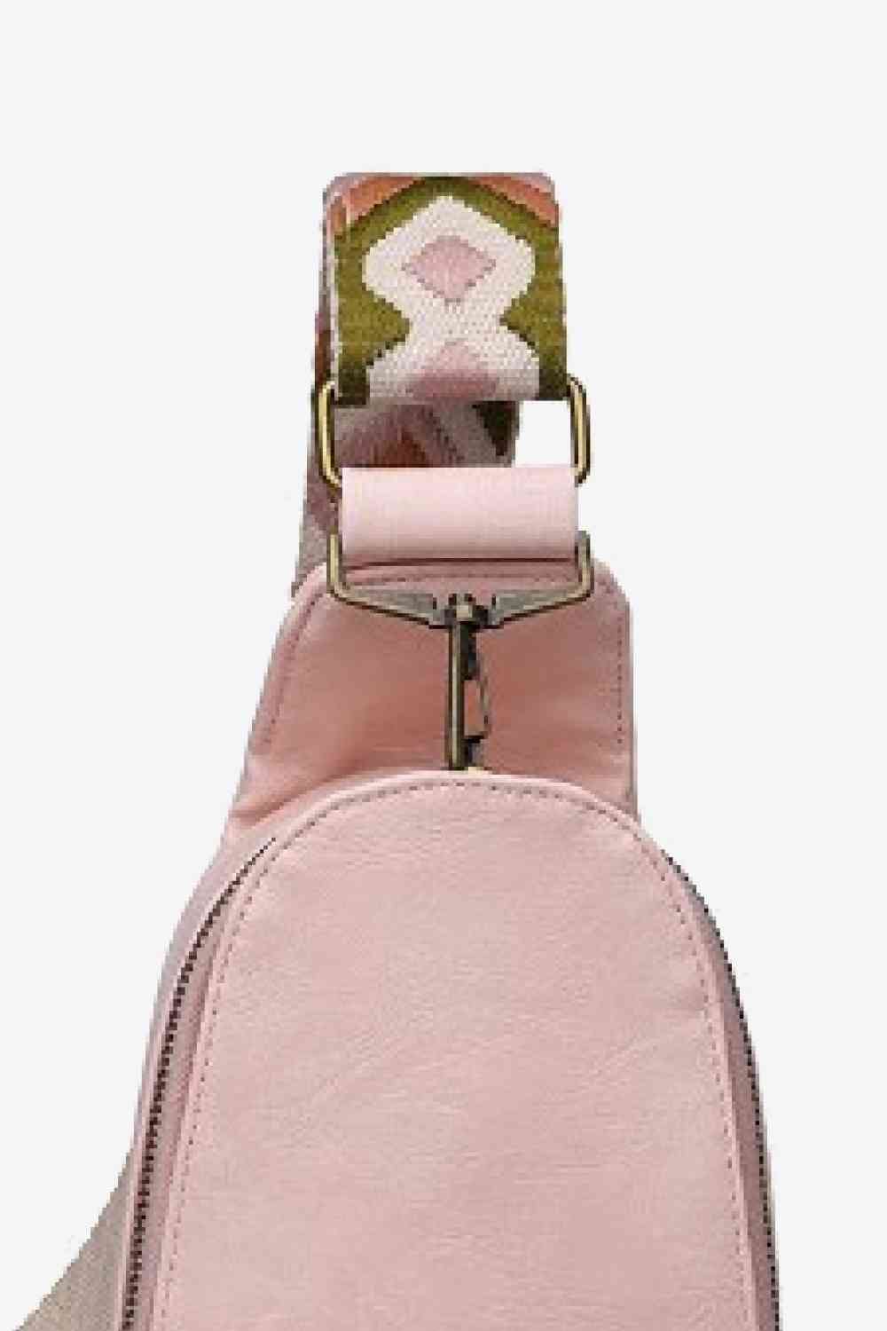 Pattern Adjustable Strap PU Leather Sling Bag